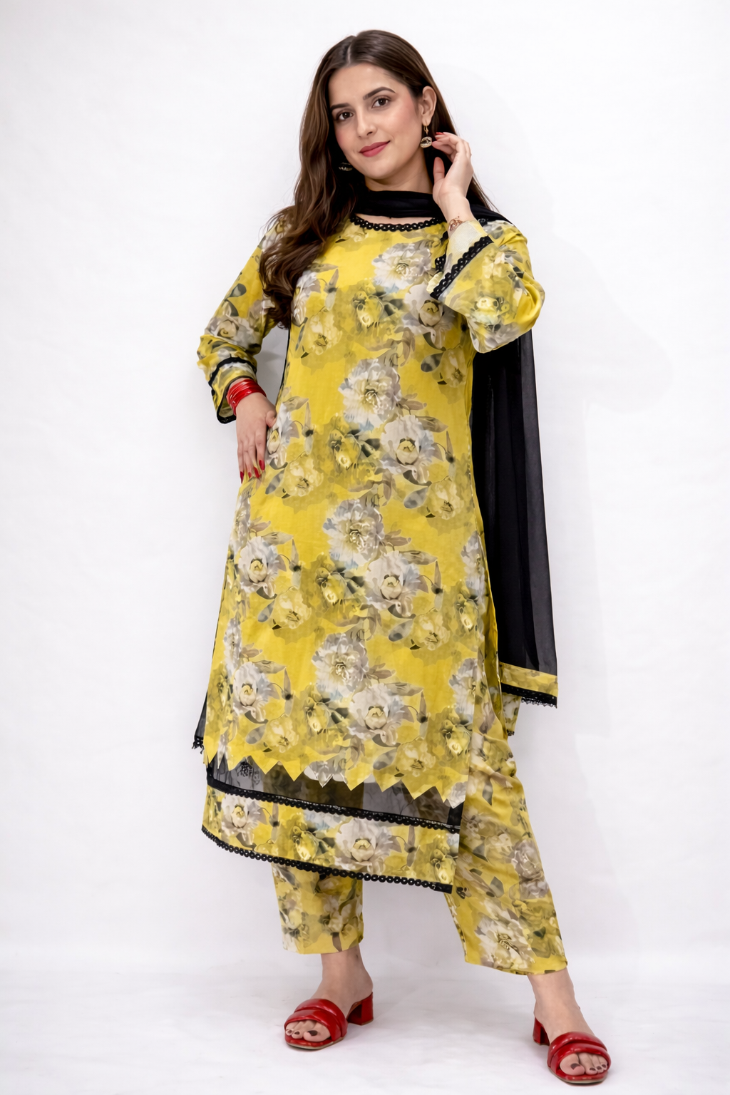 Premium Digital Printed 3-Piece Co-Ord Set for Women