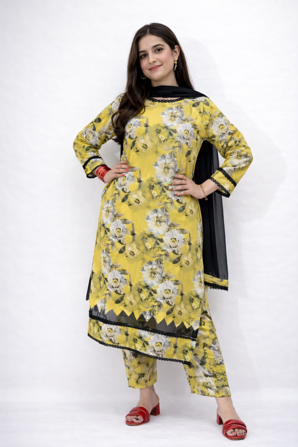 Premium Digital Printed 3-Piece Co-Ord Set for Women